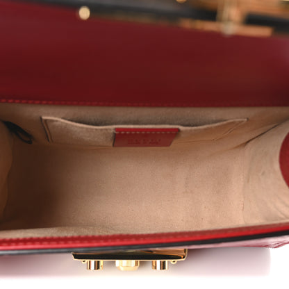 Gucci Guccissima Small Padlock Shoulder Bag Hibiscus Red 5 of 10