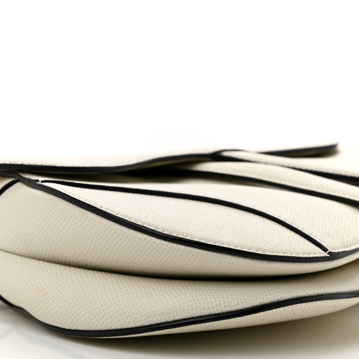 Christian Dior Grained Calfskin Saddle Bag White 9 of 13