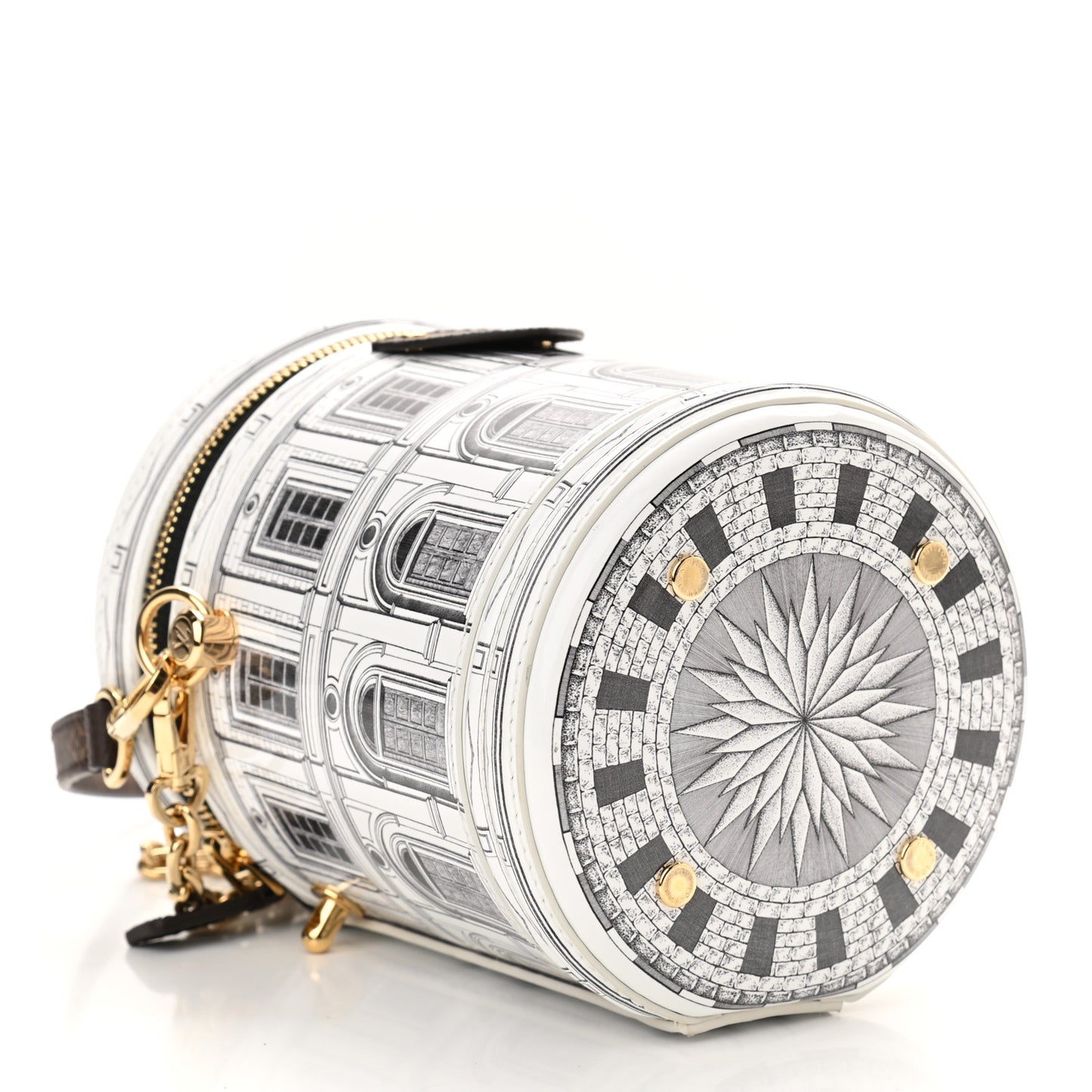 X FORNASETTI Calfskin Architettura Cannes Black White