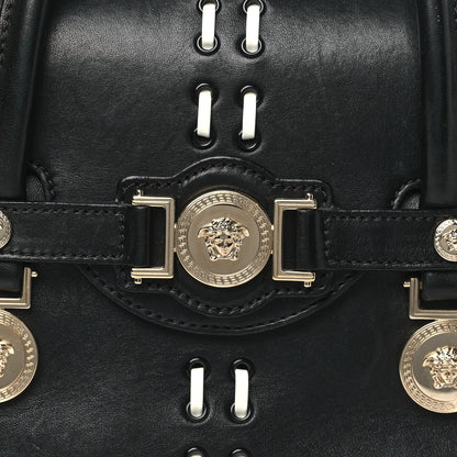 Versace Vitello Calfskin Signature Tote Black White 8 of 11