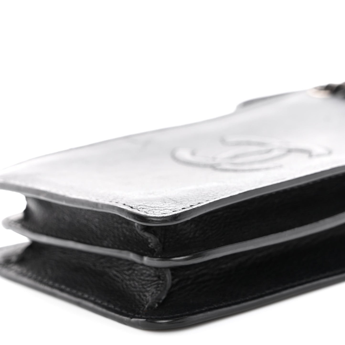 Calfskin CC Phone Holder Crossbody Black