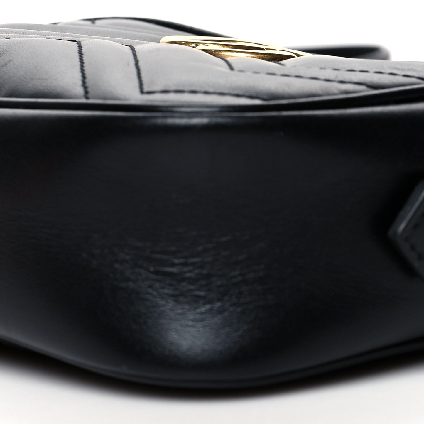 Calfskin Matelasse Mini GG Marmont Chain Shoulder Bag Black