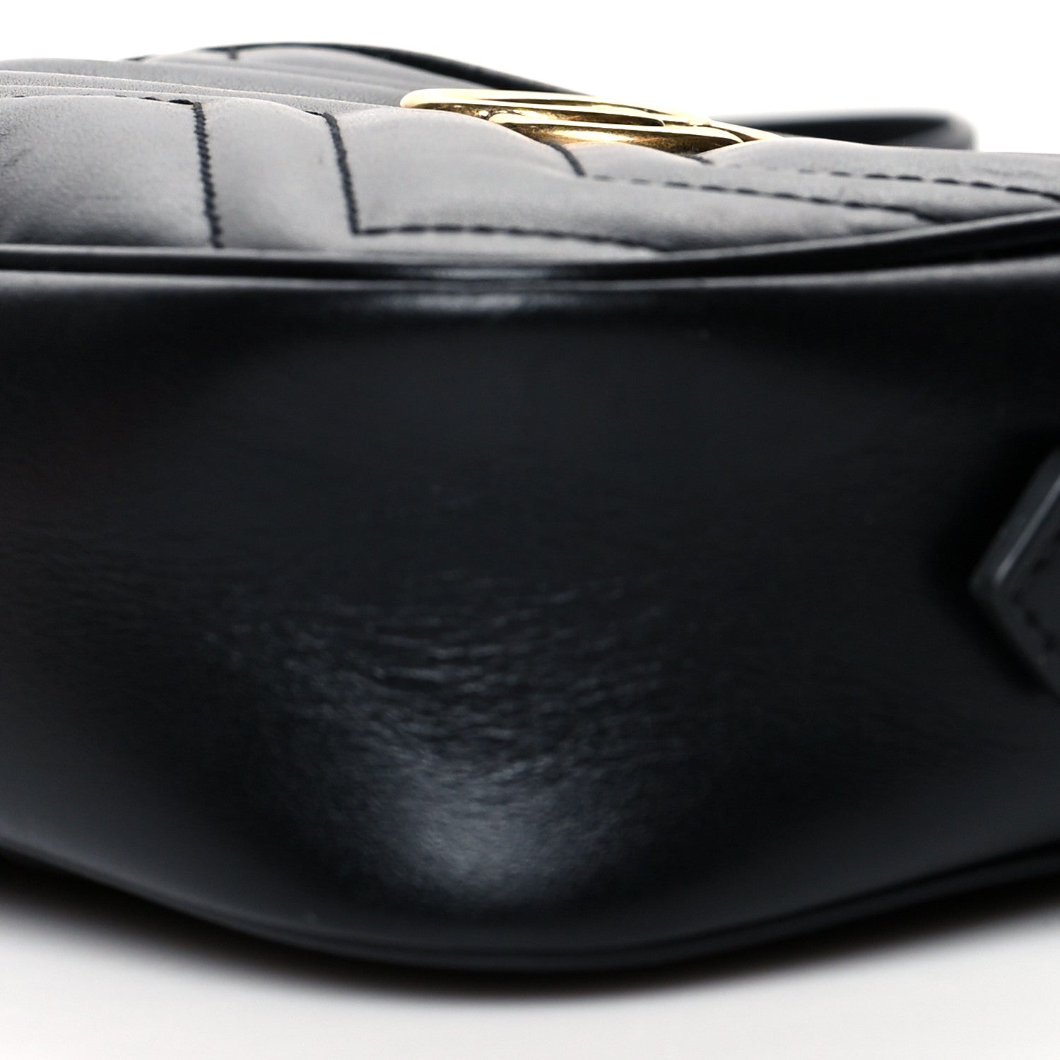 Gucci Calfskin Matelasse Mini GG Marmont Chain Shoulder Bag Black 11 of 12