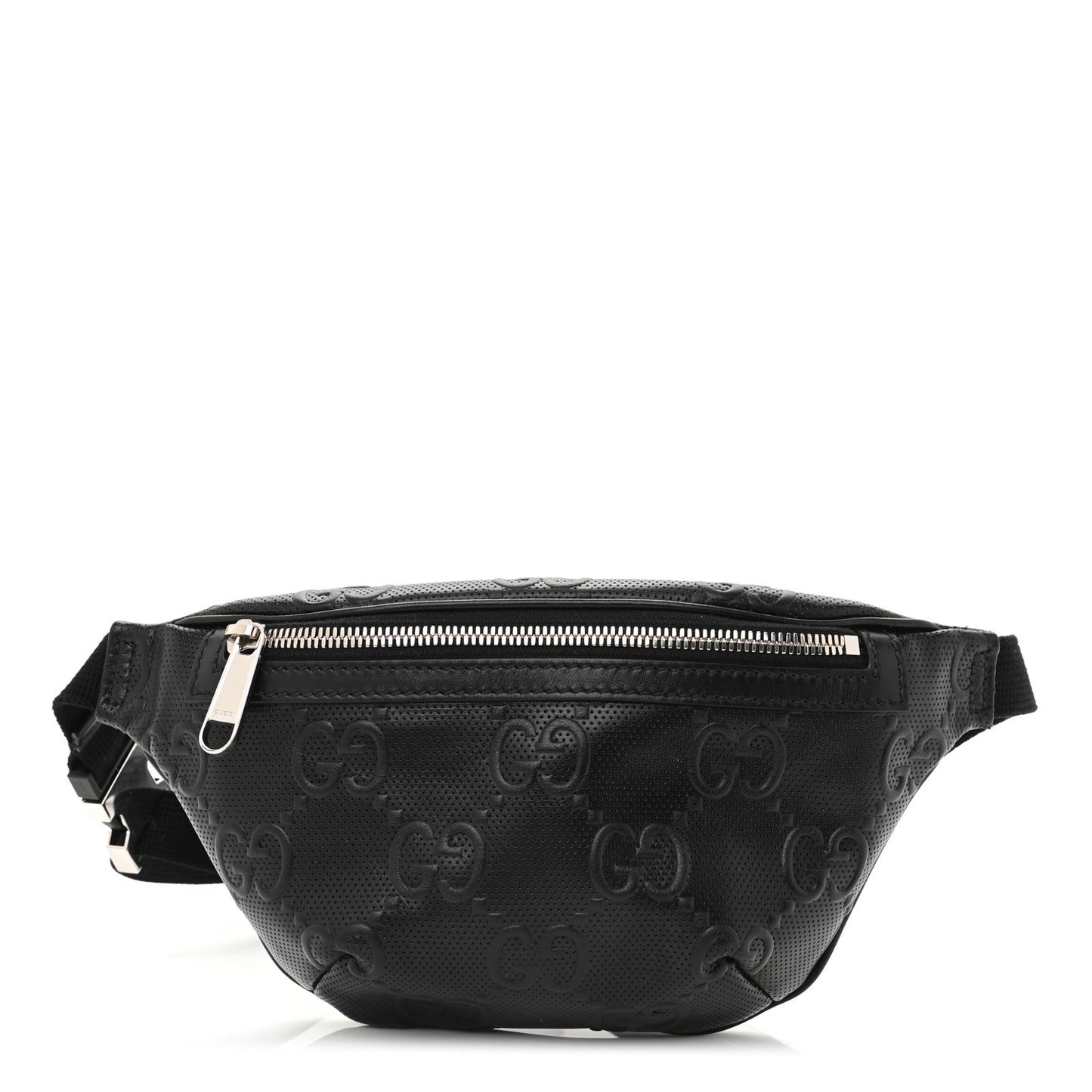 Calfskin GG Tennis Embossed Belt Bag Black
