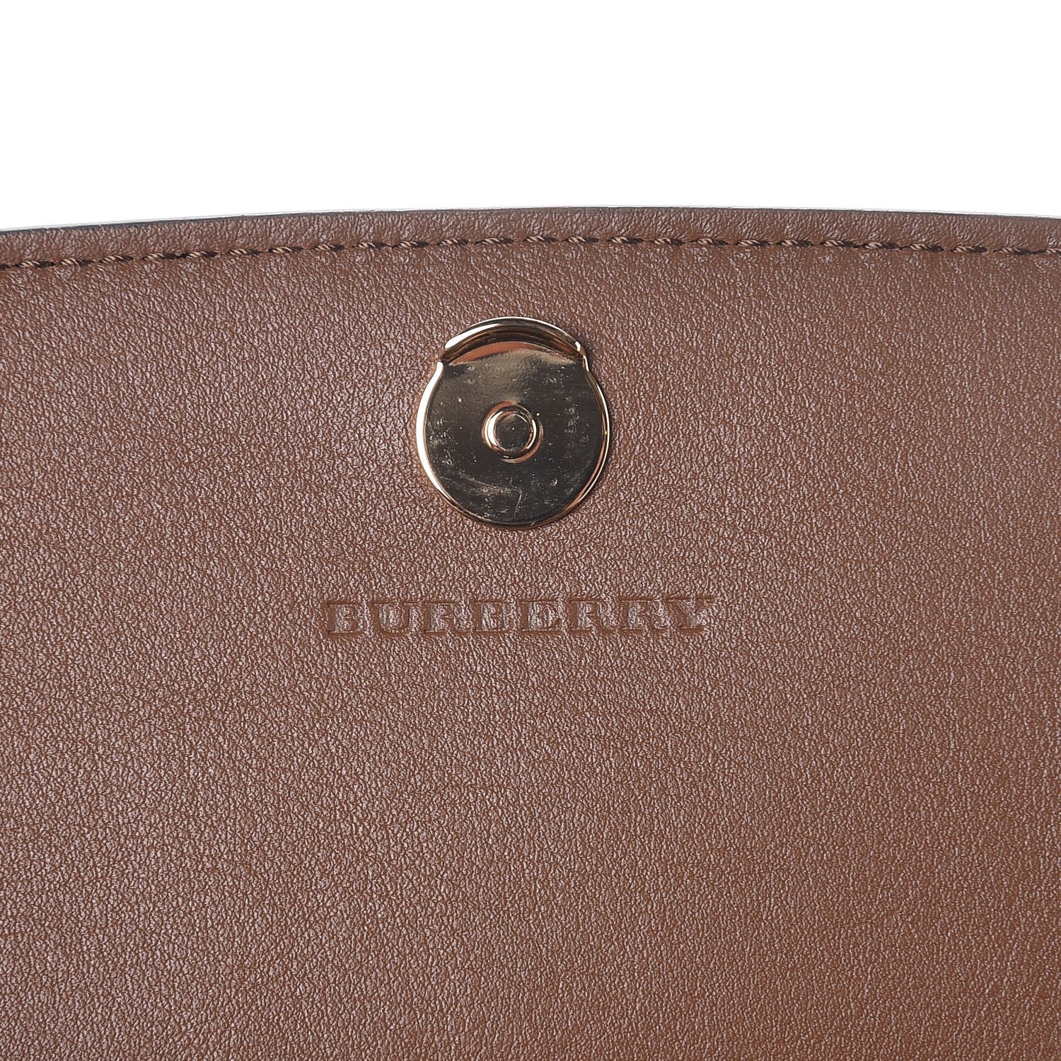 Burberry Derby Calfskin House Check Henley Wallet On Chain Tan 6 of 8