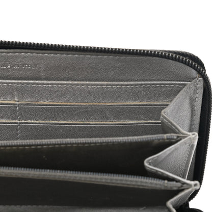 Chanel Lambskin Camellia Embossed Large Zip Around Gusset Wallet Black 10 of 18