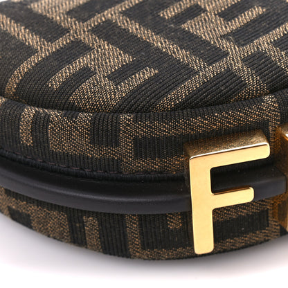 Fendi Fabric Jacquard FF 1974 Nano Fendigraphy Hobo Charm Tobacco Moro 9 of 10