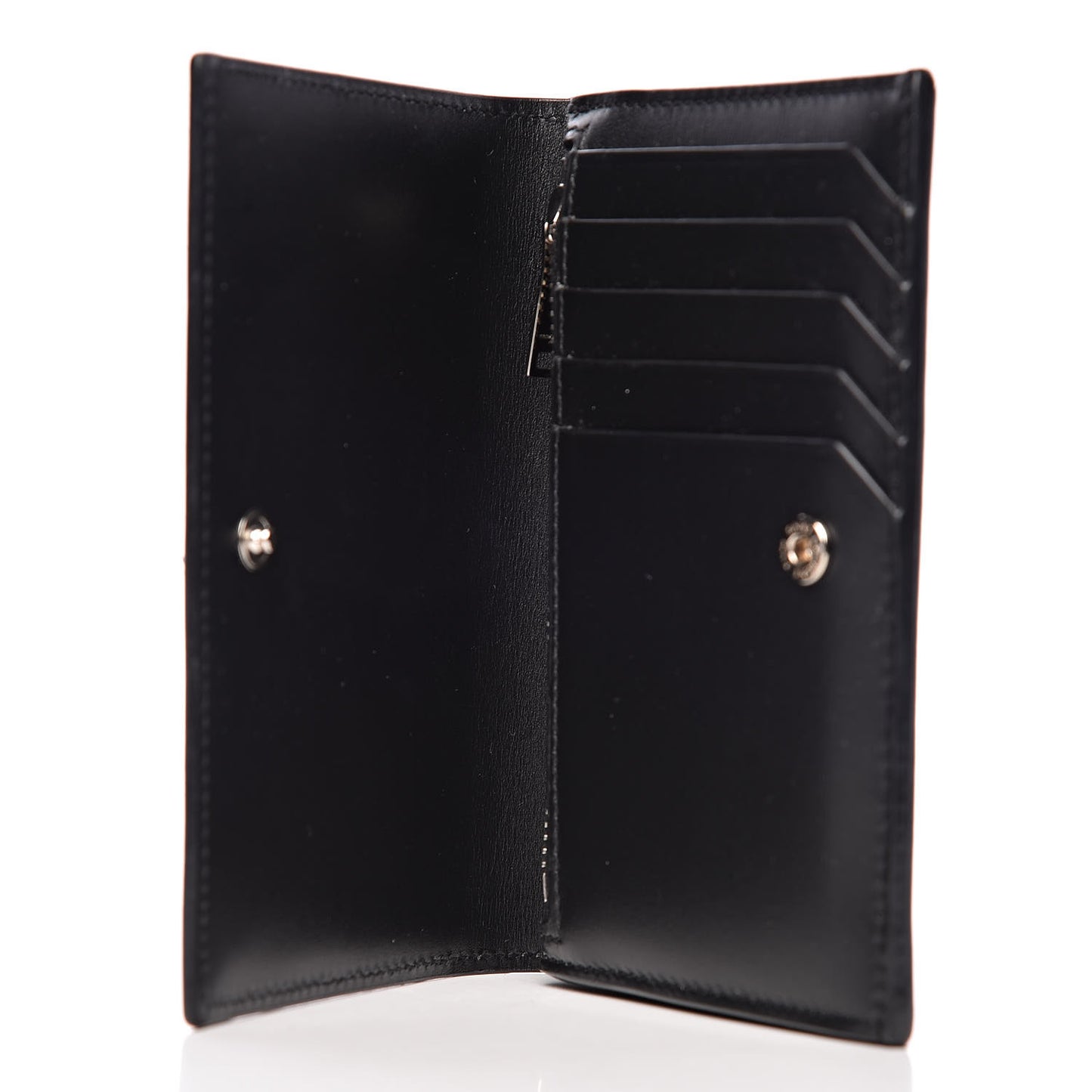 Calfskin Fragments Flap Wallet Black
