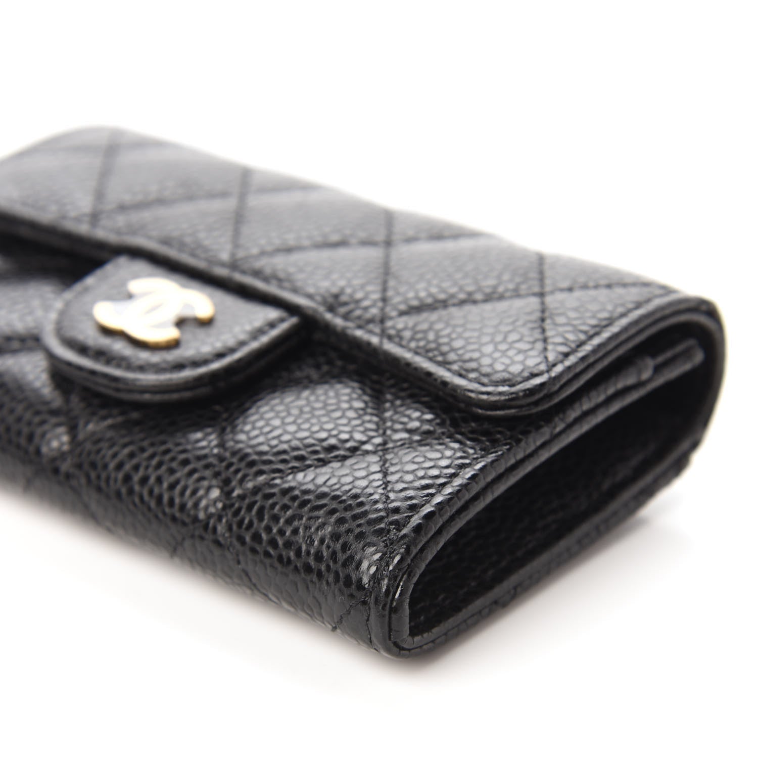 Chanel Caviar Quilted Flap Card Holder Wallet Black 7 of 12