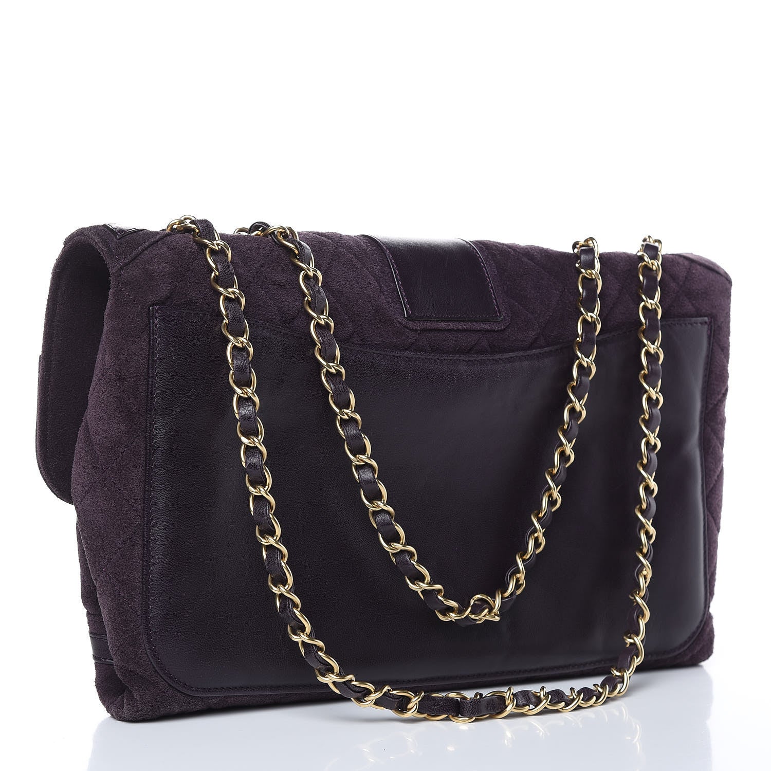 Chanel Suede Union Jack Jumbo Mademoiselle Flap Purple 3 of 14