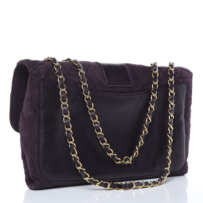 Chanel Suede Union Jack Jumbo Mademoiselle Flap Purple 3 of 14