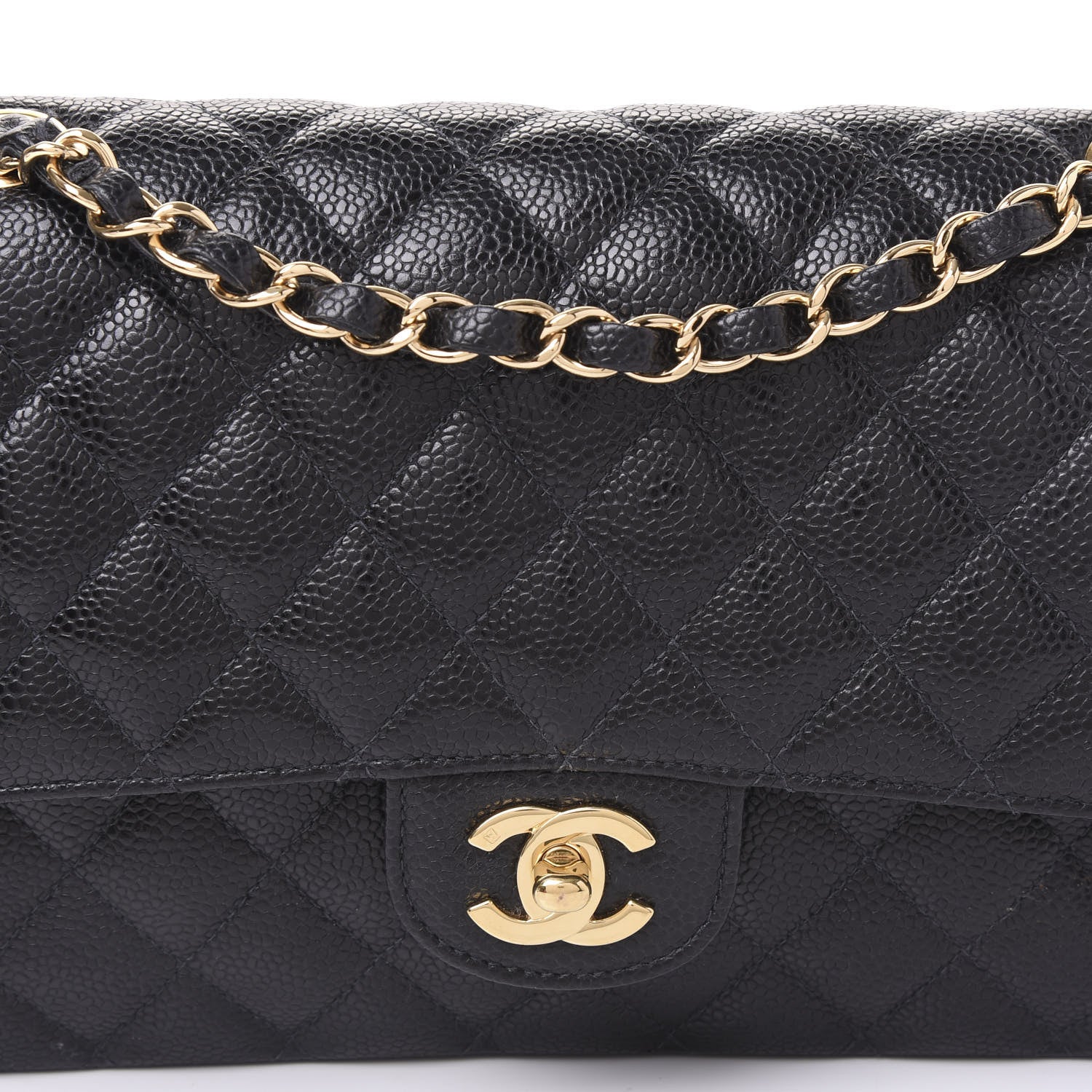 Chanel Caviar Quilted Medium Double Flap Black 9 of 10