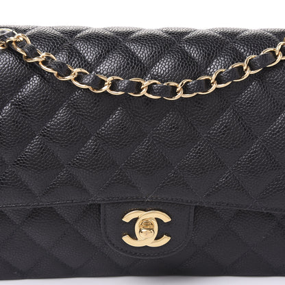 Chanel Caviar Quilted Medium Double Flap Black 9 of 10