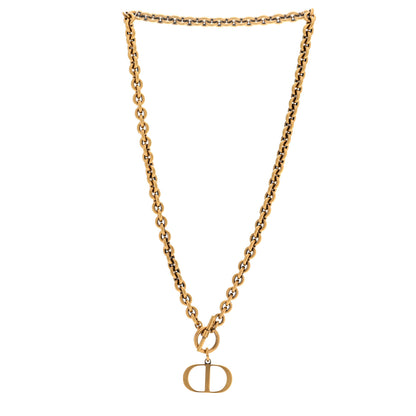 Christian Dior Metal 30 Montaigne Necklace Aged Gold 3 of 6