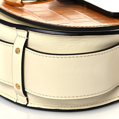 Chloe Calfskin Crocodile Embossed Small Tess Bag White Beige 10 of 10