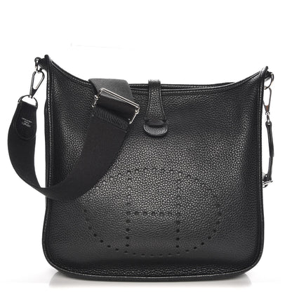 Hermes Taurillon Clemence Evelyne III PM Black 1 of 7