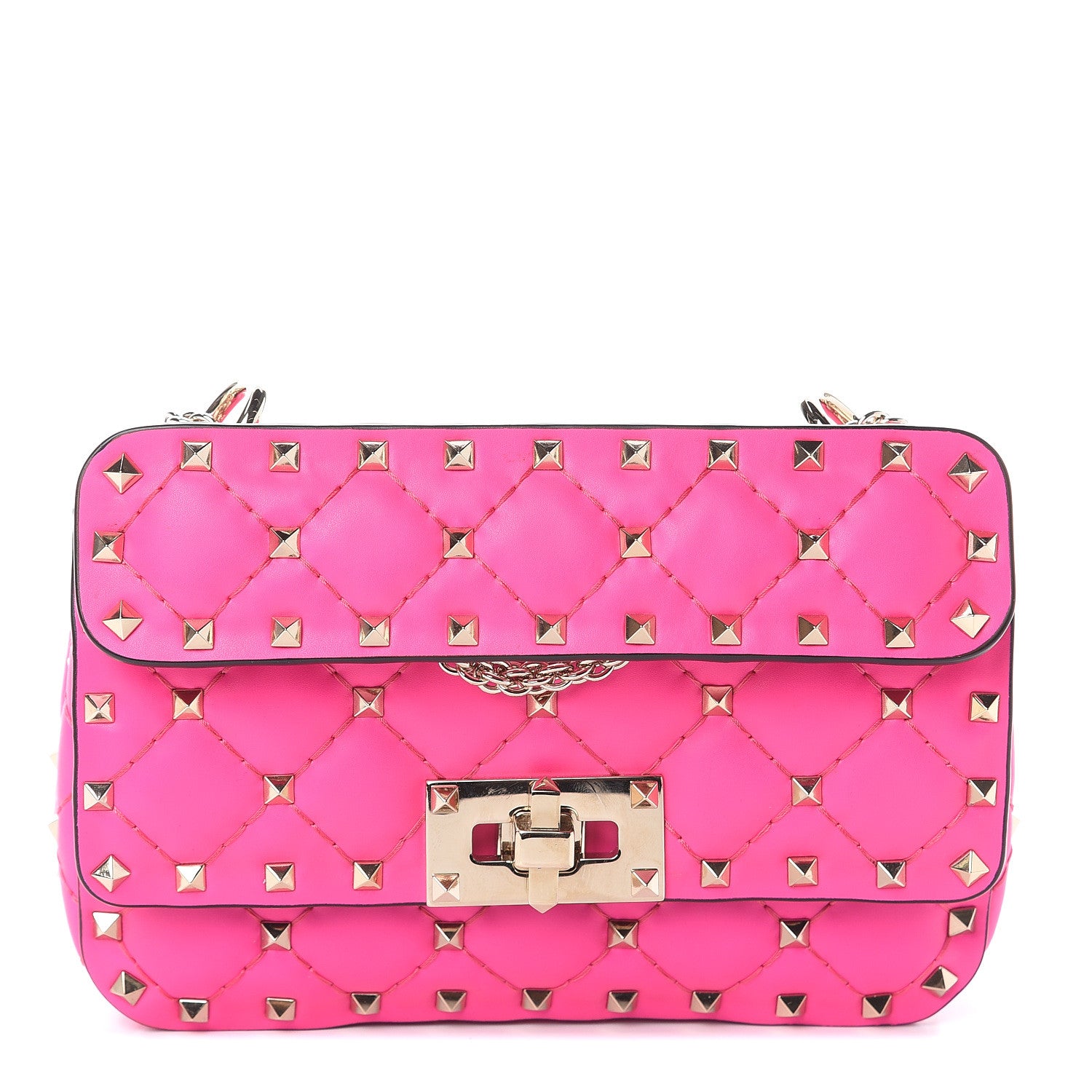 Valentino Garavani Calfskin Mini Rockstud Spike Shoulder Bag Azalea 1 of 8