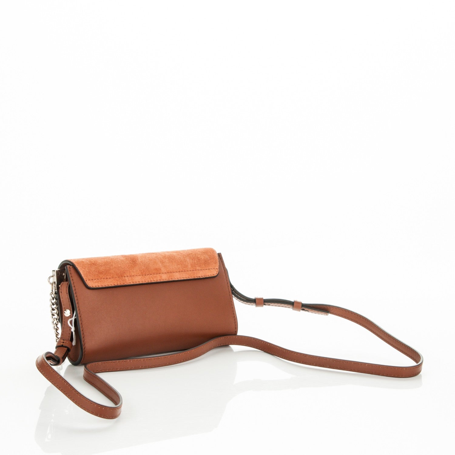 Chloe Suede Calfskin Mini Faye Shoulder Bag Tobacco 3 of 6