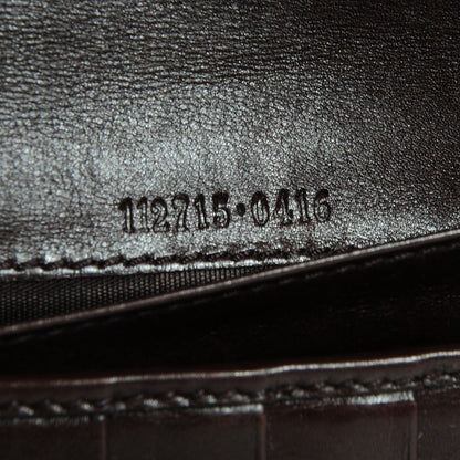 Gucci Guccissima Margaux Calfskin Metal Bar Continental Flap Wallet Chocolate 8 of 9