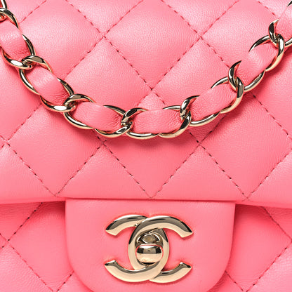 Chanel Lambskin Quilted Mini Rectangular Flap Pink 8 of 10