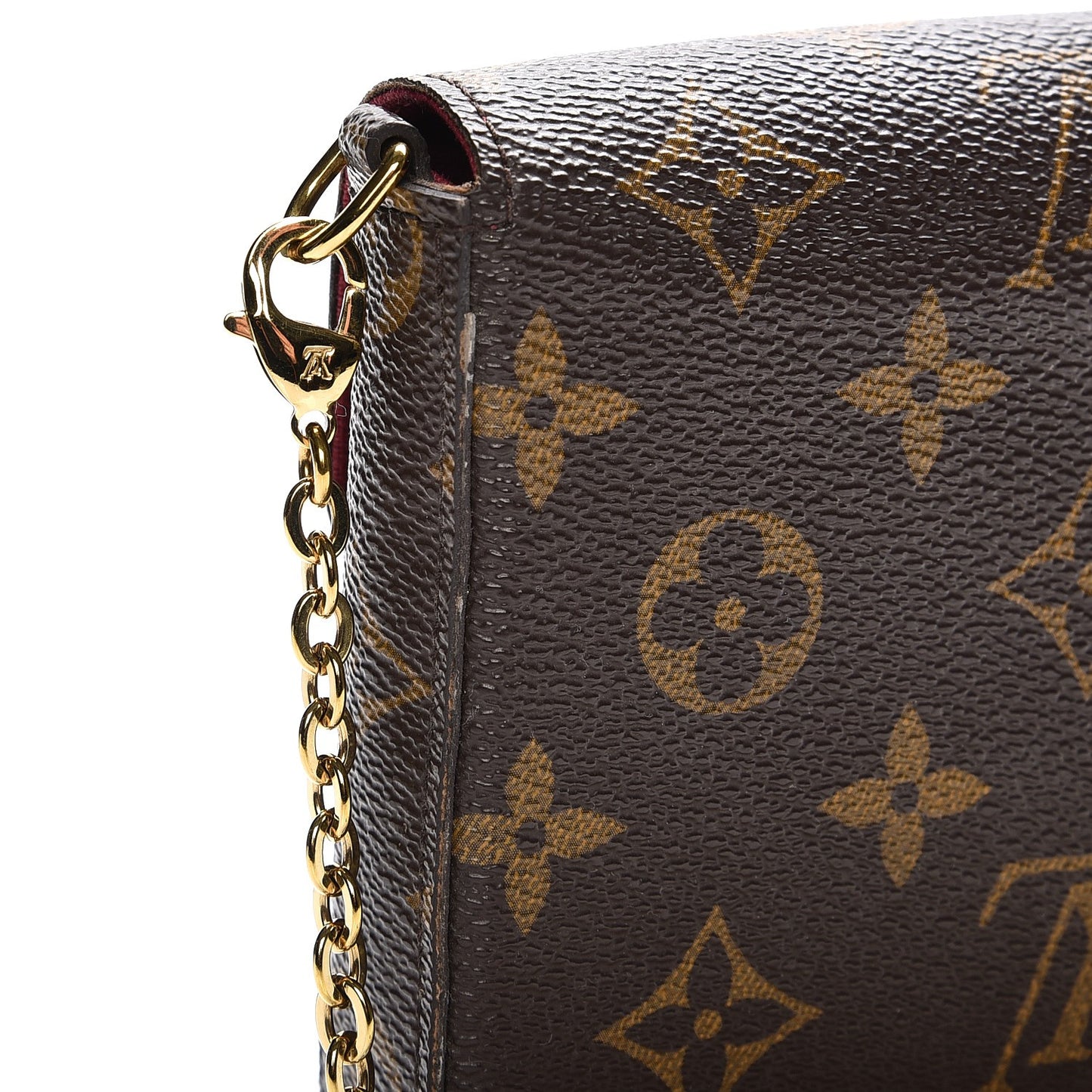 Monogram Pochette Felicie Chain Wallet Fuchsia