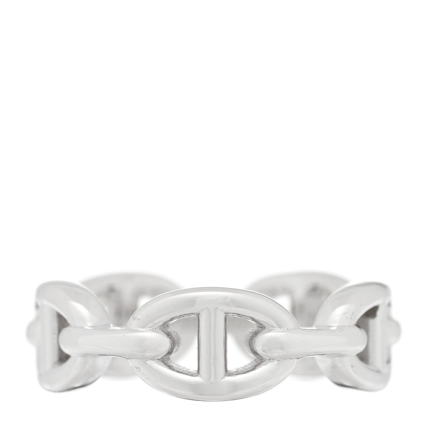 Sterling Silver PM Chaine d'Ancre Enchainee Band Ring 56 7.75