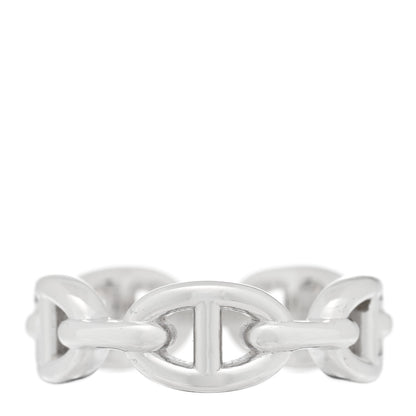 Hermes Sterling Silver PM Chaine d'Ancre Enchainee Band Ring 56 7.75 1 of 5