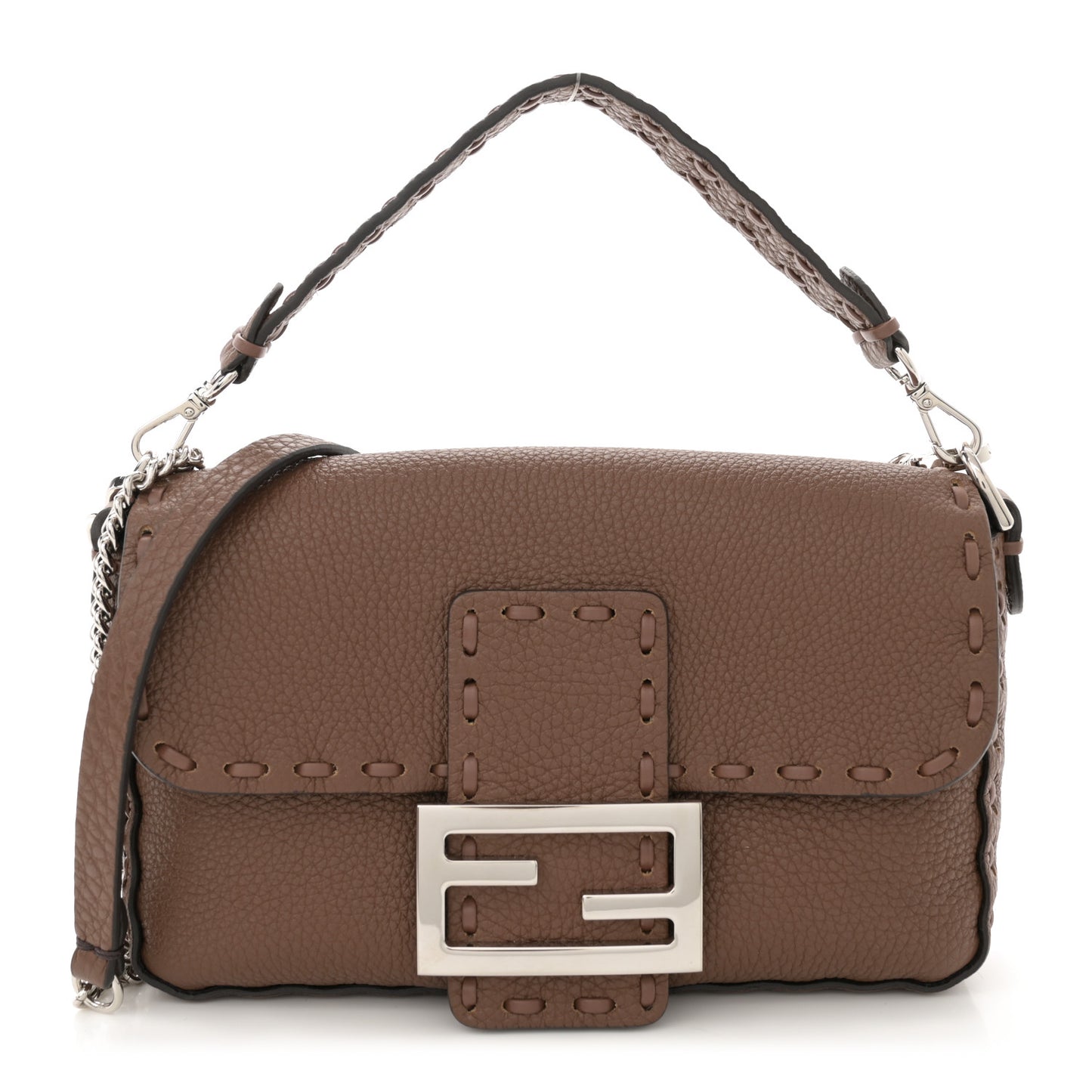 Cuoio Roma Sellerissima Nappa Sintetica Tape Stitch Mini Baguette Fettuccia