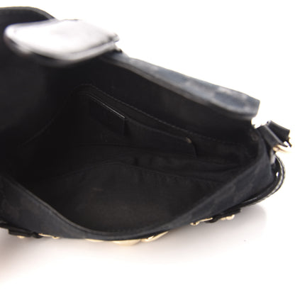 Gucci Monogram Horsebit Chain Flap Shoulder Bag Black 5 of 10