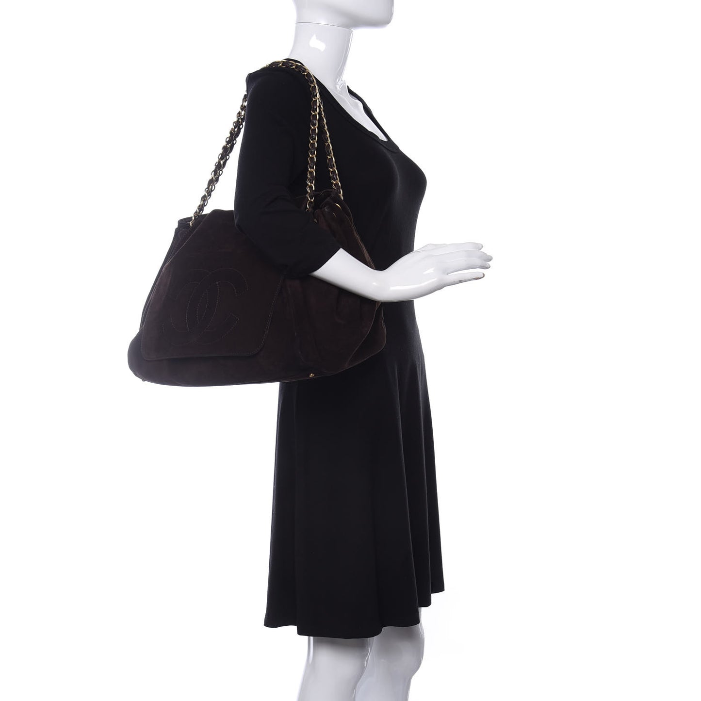 Suede Accordion Flap Brown