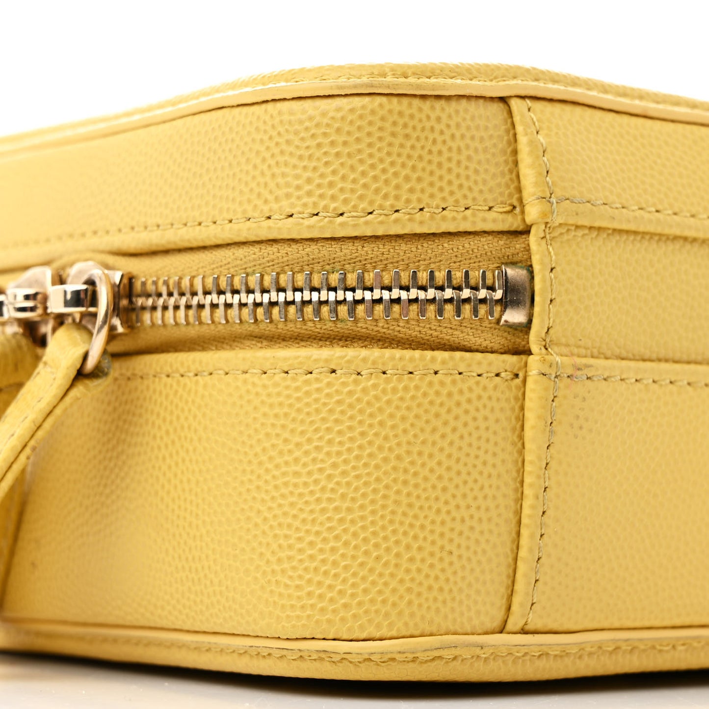 Caviar Quilted Small CC Filigree Vanity Case Yellow