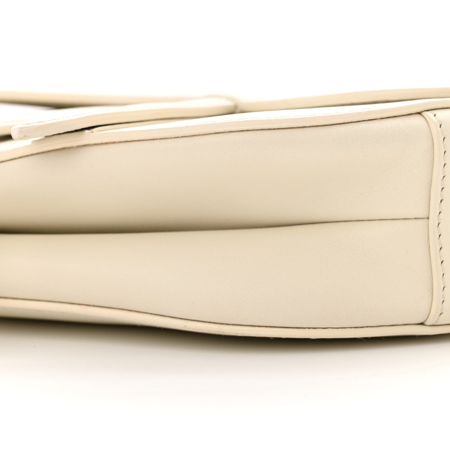 Ultra Matte Calfskin Saddle Bag Off White