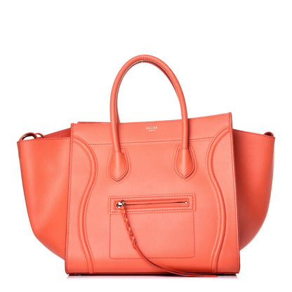 Celine Grained Calfskin Medium Phantom Luggage Coral 1 of 8