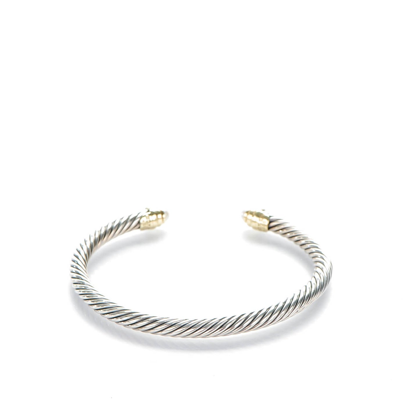 Sterling Silver 14K Yellow Gold Pearl 5mm Cable Classics Petite Color Bracelet