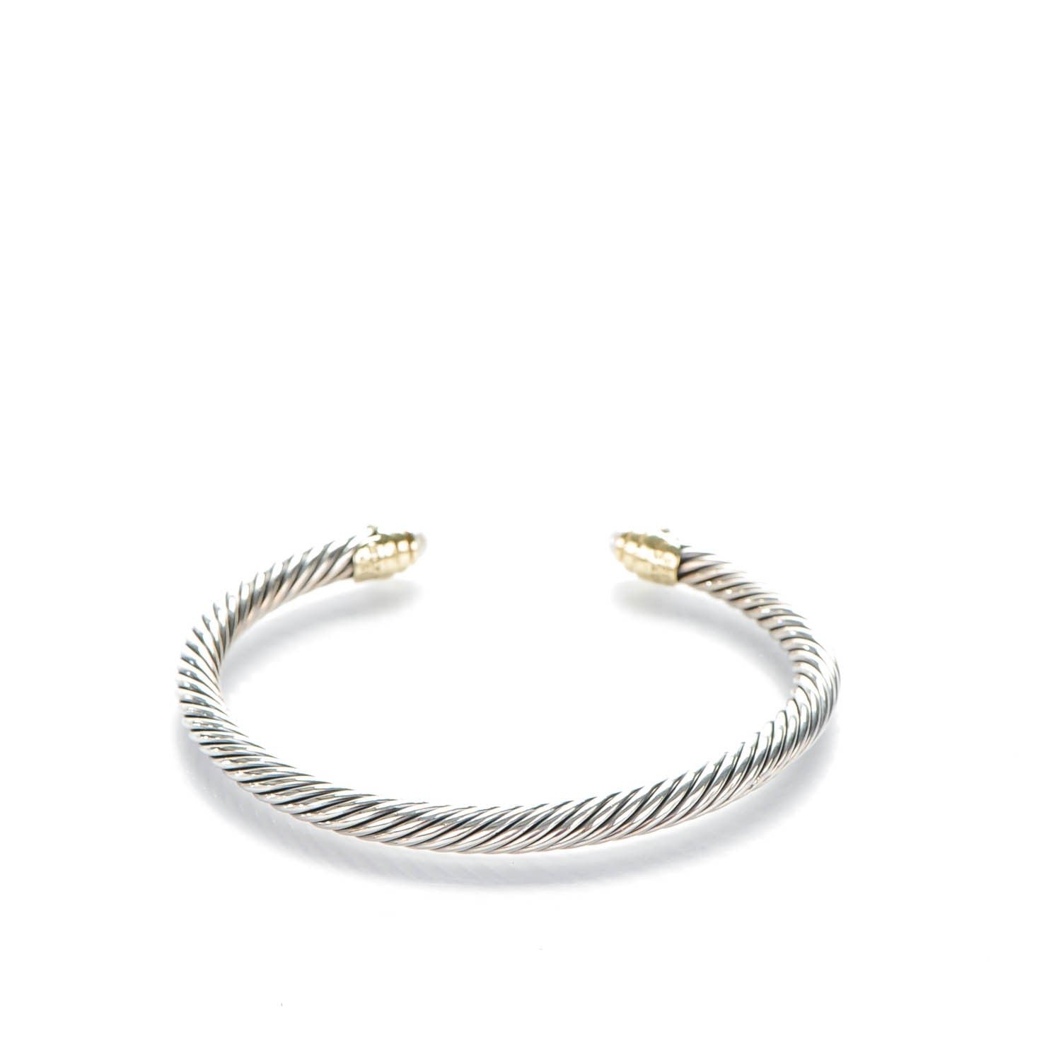 David Yurman Sterling Silver 14K Yellow Gold Pearl 5mm Cable Classics Petite Color Bracelet 3 of 6