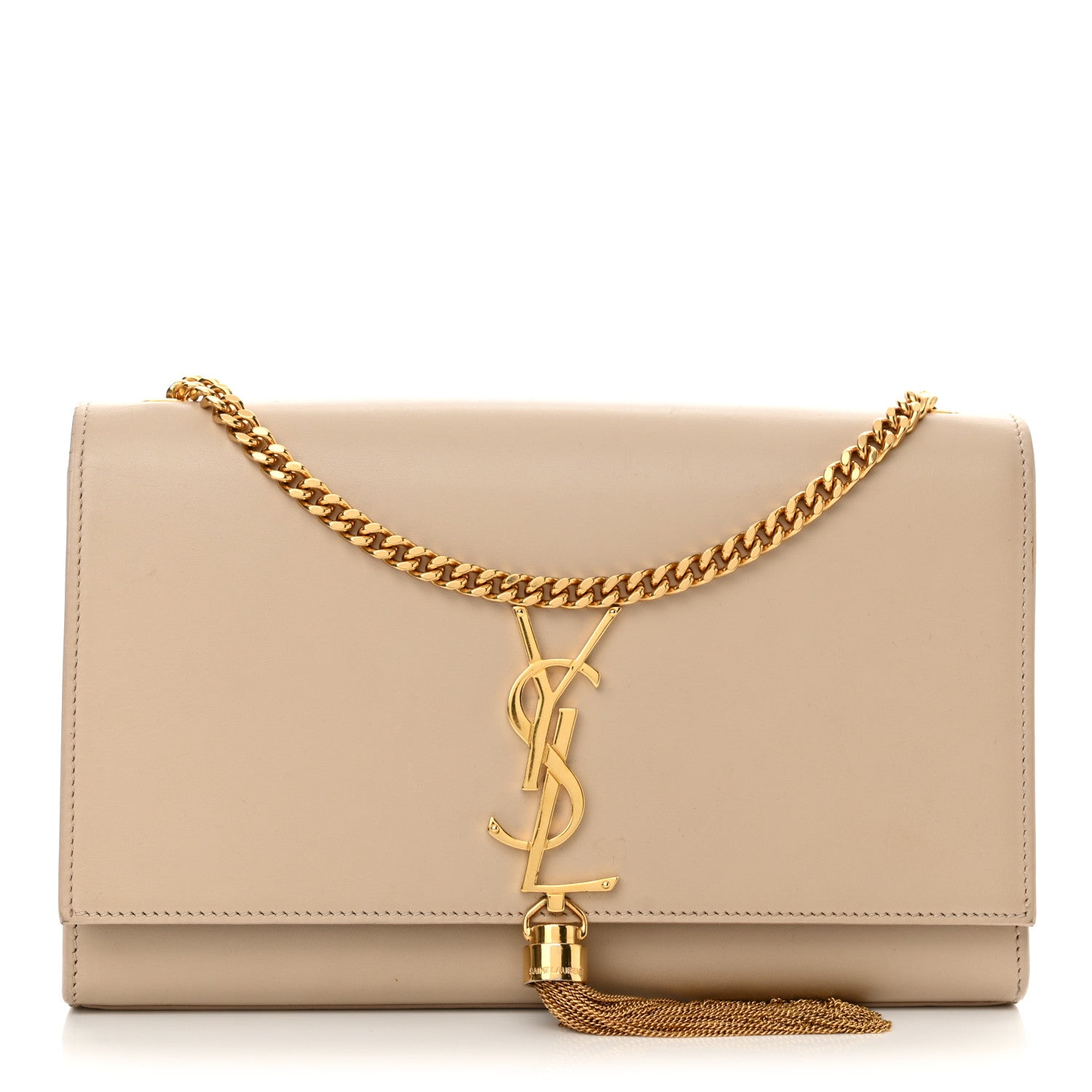 Saint Laurent Smooth Calfskin Medium Classic Monogram Kate Tassel Satchel Nude Powder 1 of 14