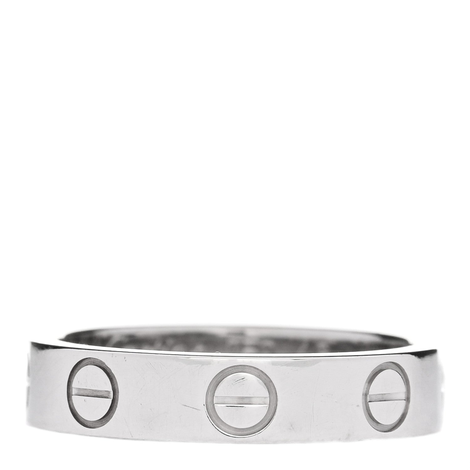 Cartier 18K White Gold 3.5mm LOVE Wedding Band Ring 46 3.75 1 of 4