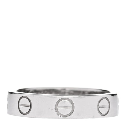 Cartier 18K White Gold 3.5mm LOVE Wedding Band Ring 46 3.75 1 of 4