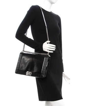 Chanel Glazed Calfskin Large Boy Flap Black 2 of 10
