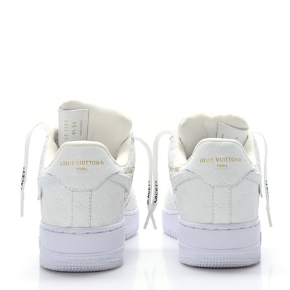Louis Vuitton X NIKE AIR FORCE 1 Calfskin Monogram Mens Low Top Sneakers 8.5 White 5 of 9