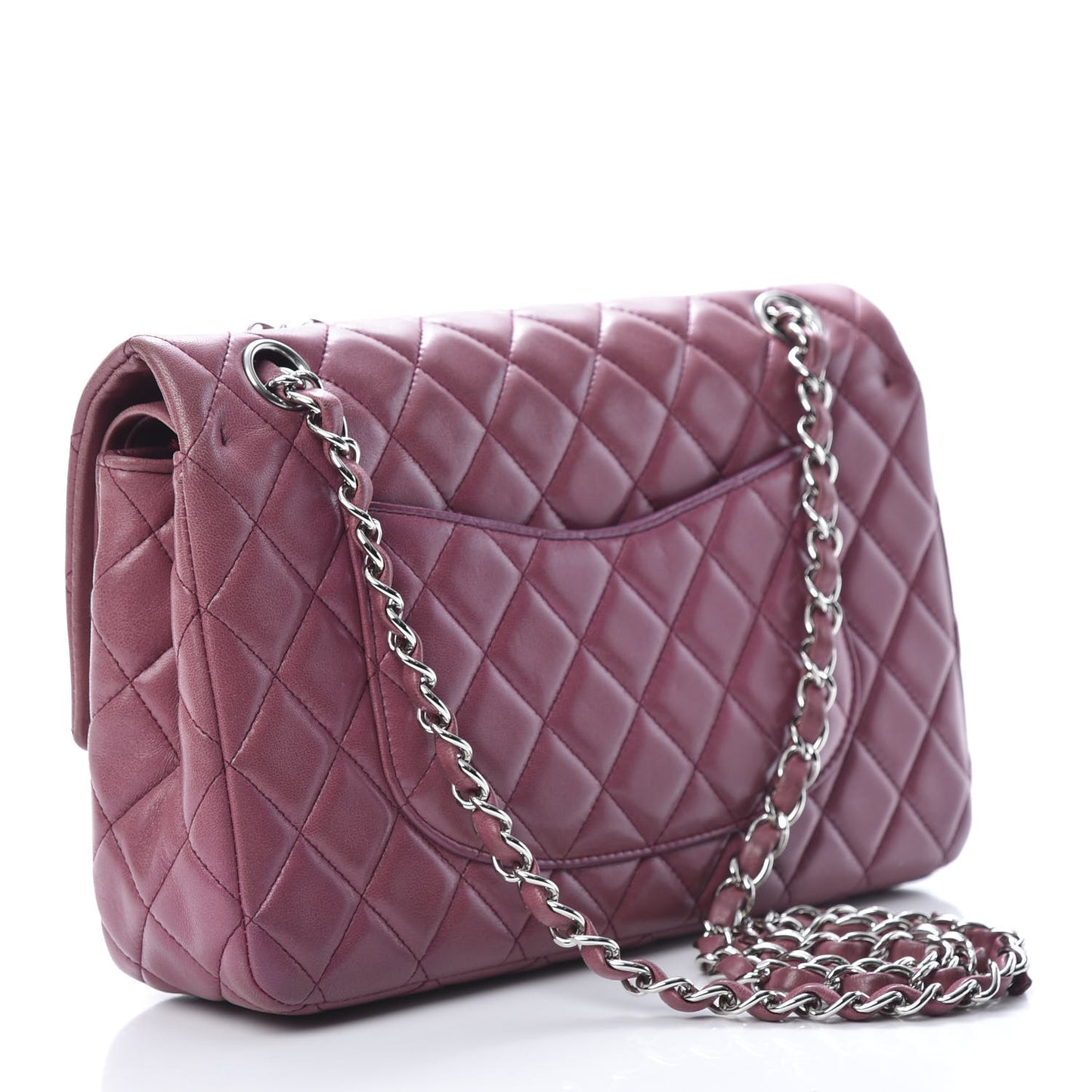 Lambskin Quilted Medium Double Flap Pink