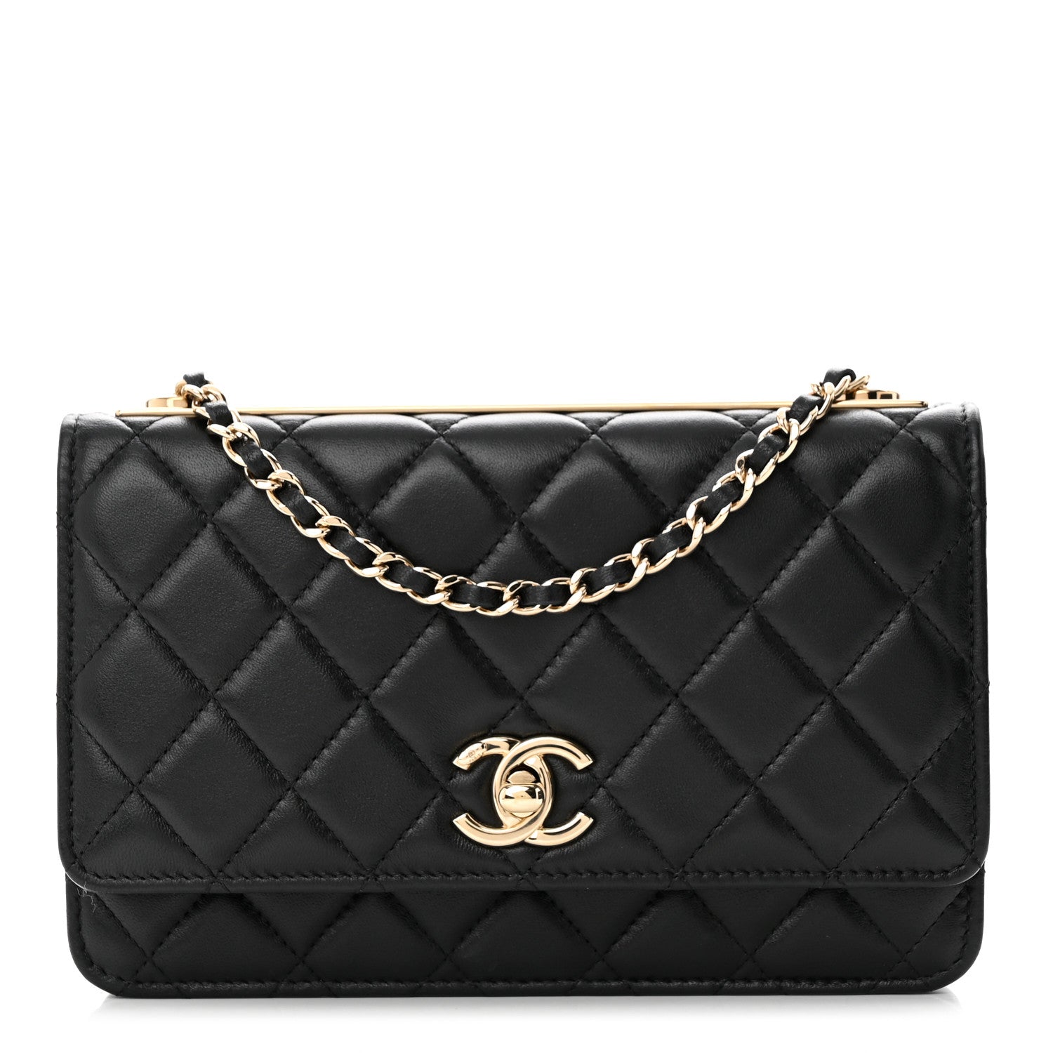 Chanel Lambskin Quilted Trendy CC Wallet On Chain WOC Black 1 of 13