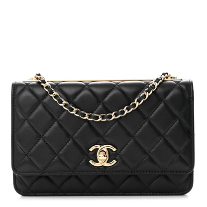 Chanel Lambskin Quilted Trendy CC Wallet On Chain WOC Black 1 of 13