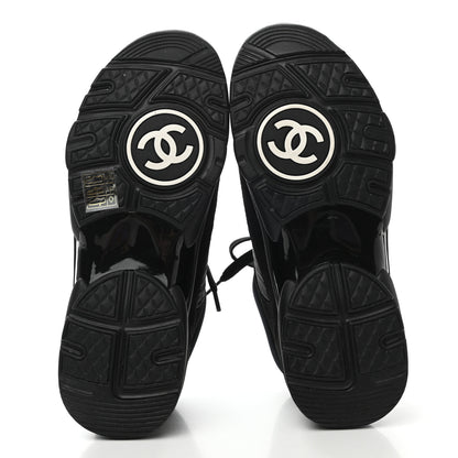 Chanel Suede Calfskin Mixed Fibers CC Sneakers 37 Black 5 of 9