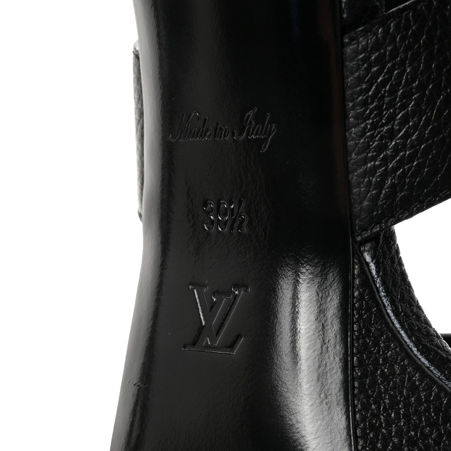 Louis Vuitton Grained Calfskin Horizon Platform Sandals 39.5 Black 7 of 10