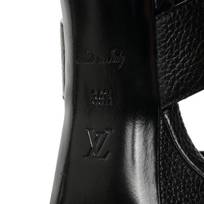 Louis Vuitton Grained Calfskin Horizon Platform Sandals 39.5 Black 7 of 10