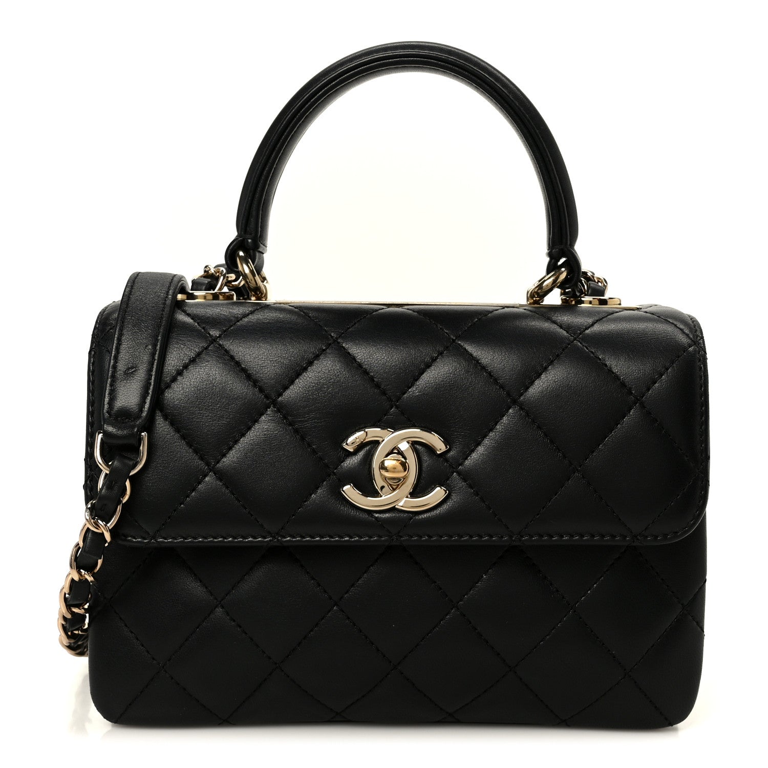 Chanel Lambskin Quilted Mini Trendy CC Dual Handle Flap Bag Black 1 of 12