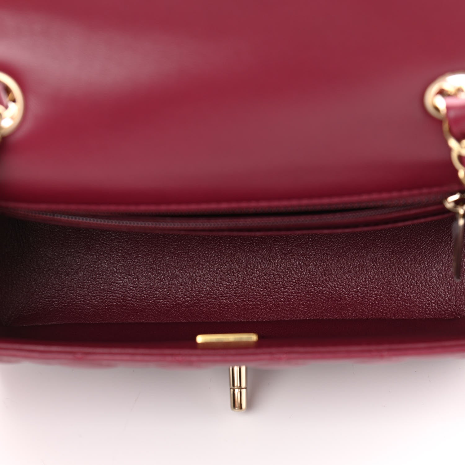 Chanel Lambskin Quilted Mini Rectangular Flap Burgundy 5 of 11