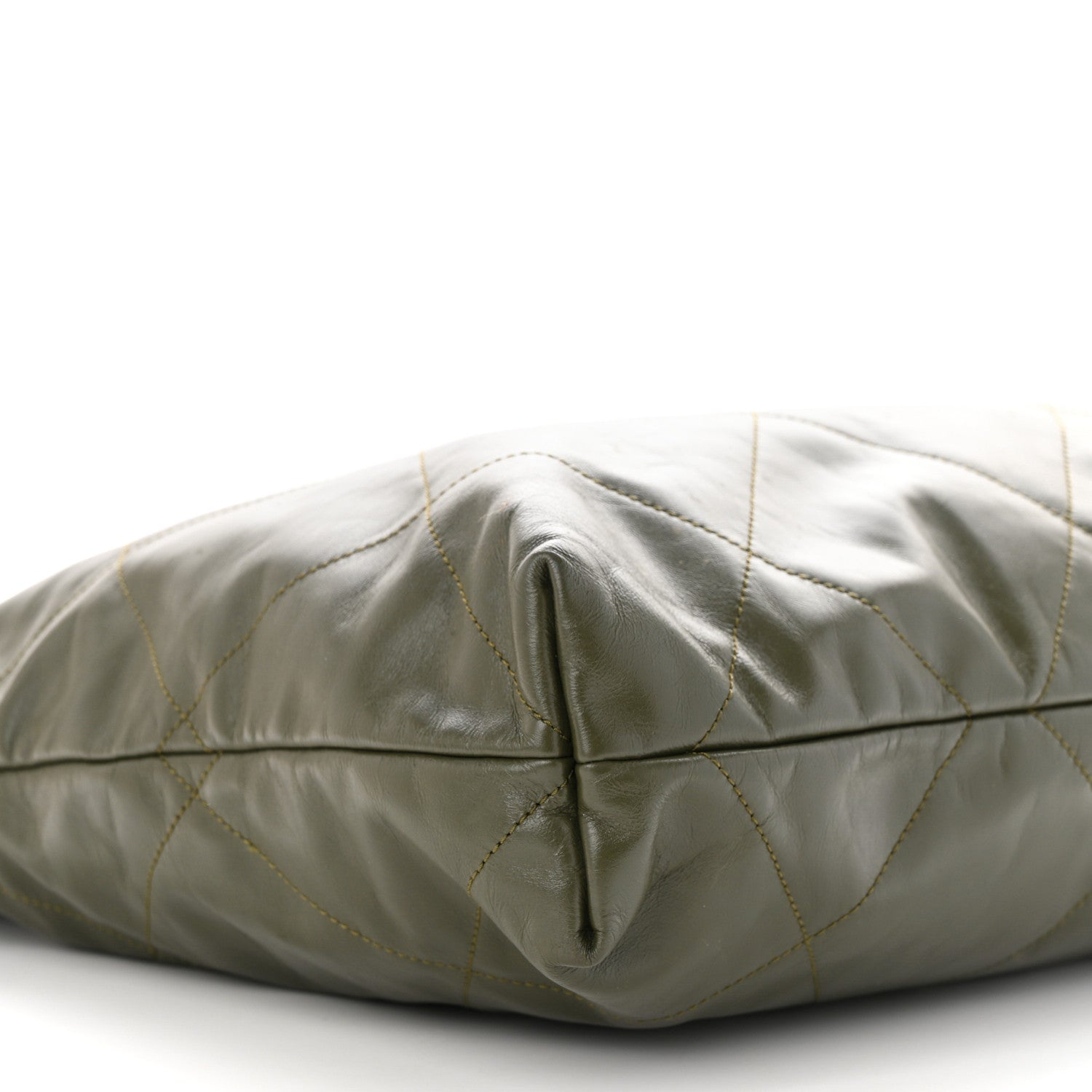 Chanel Shiny Calfskin Quilted Chanel 22 Khaki 10 of 11