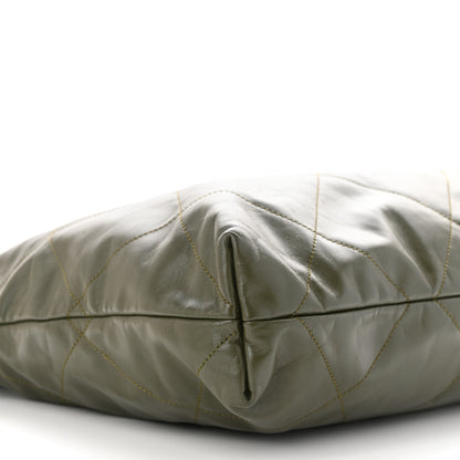 Chanel Shiny Calfskin Quilted Chanel 22 Khaki 10 of 11